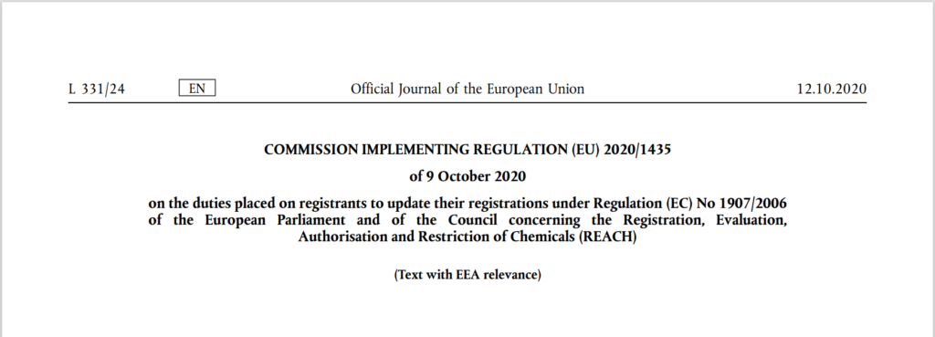 REGULATION (EU) 2020/1435